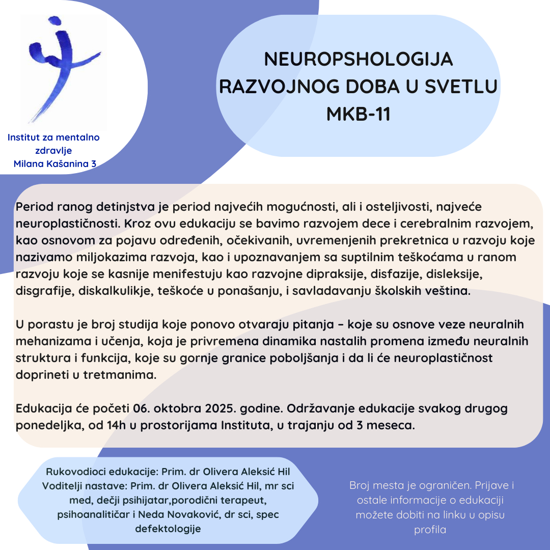 Неуропсихологија развојног доба у светлу МКБ-11 Неуропсихологија развојног доба у светлу МКБ-11